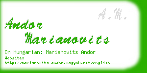 andor marianovits business card